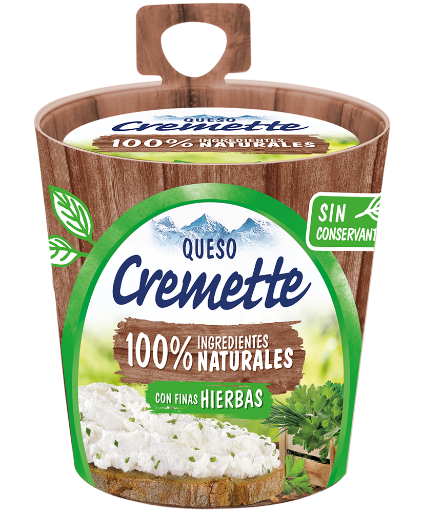 Cremette 100% Ingredientes Naturales Finas Hierbas 150g