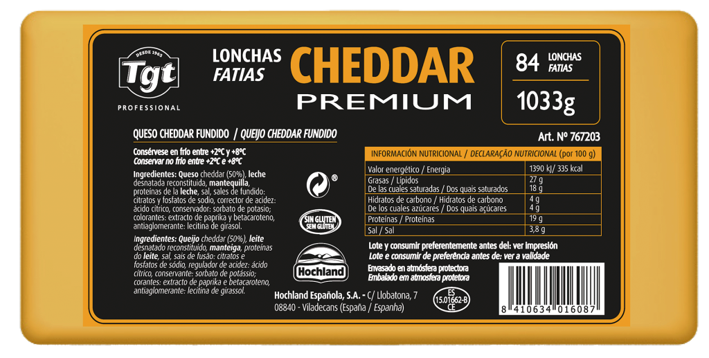 Lonchas Cheddar 84L
