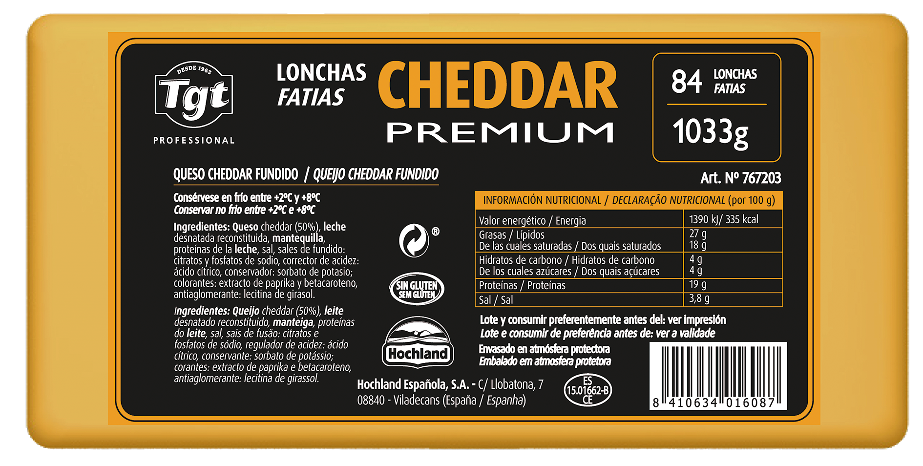 Lonchas Cheddar 84L